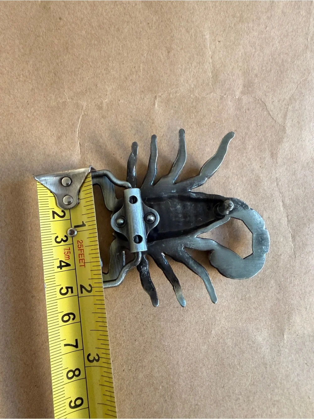 3D antique silver toned scorpion belt buckle,